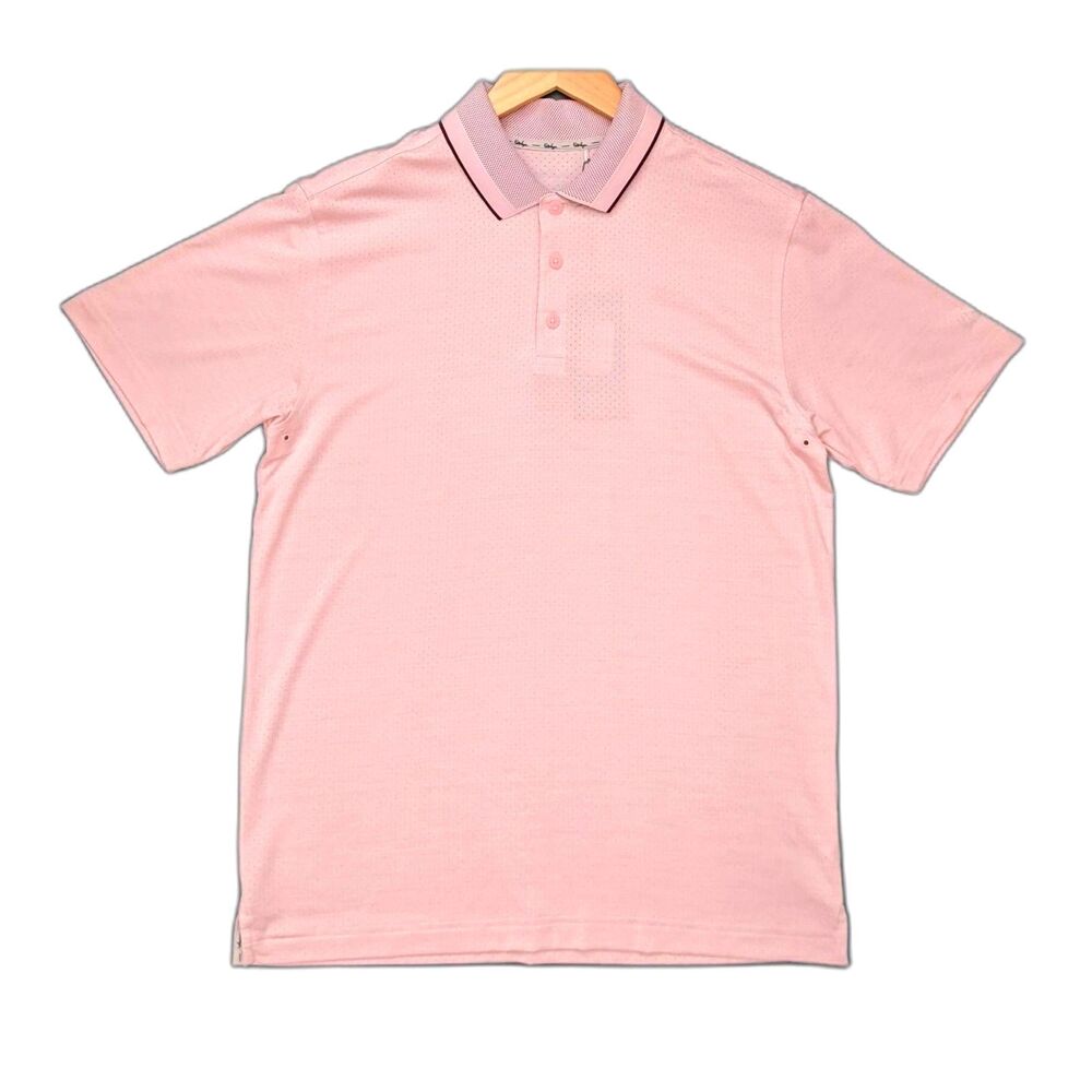 NEW Men's Walter Hagen Pink Short Sleeve Golf Polo Shirt L